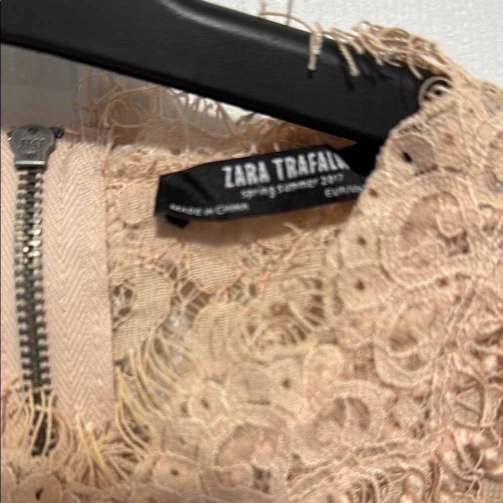 Zara Tan Ruched Ruffled Blouse - Picture 2 of 5